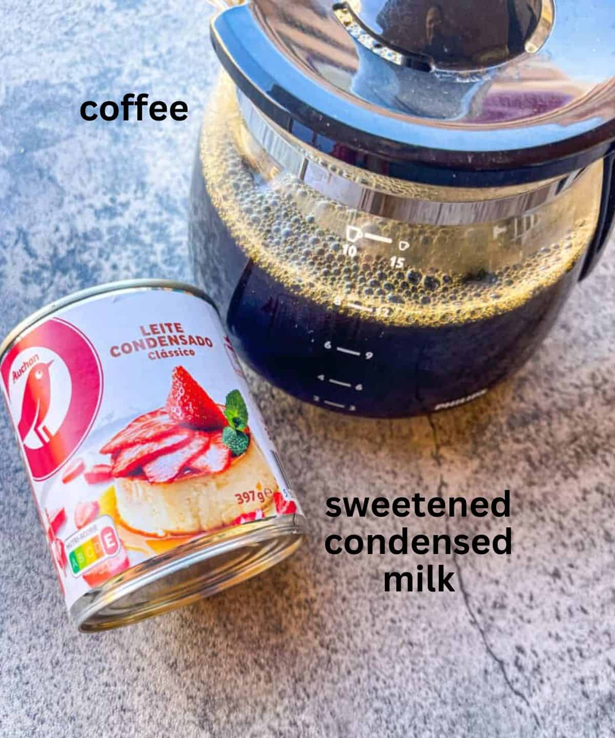 ingredients for recipe laid out on the counter and labeled.