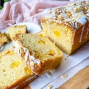 Southern Pound Cake on a cutting board.