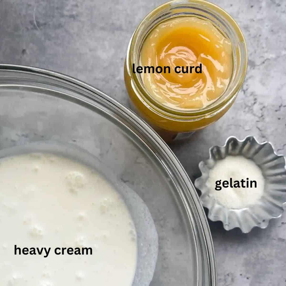 Ingredients for Whipped Cream Topping