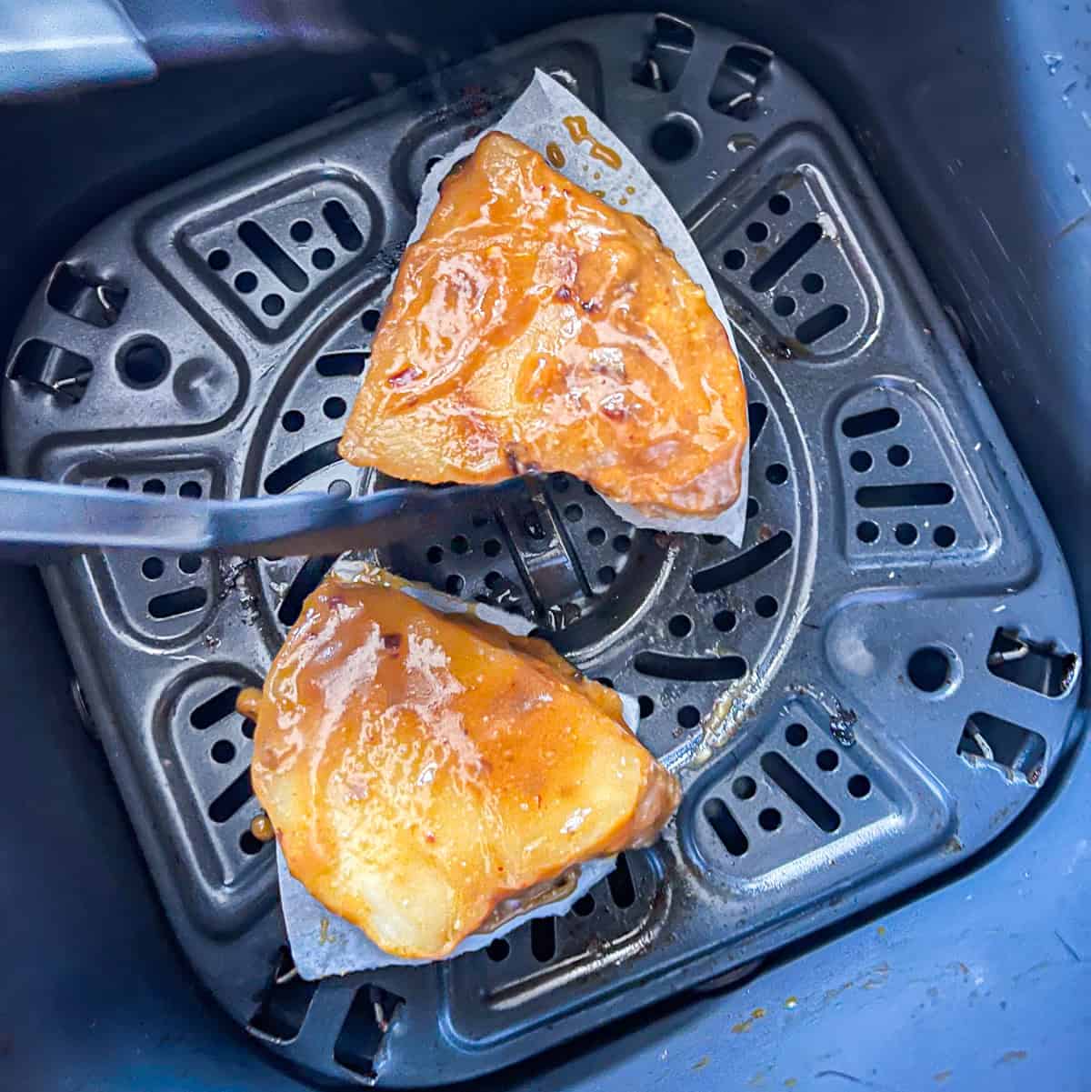 Miso Sea bass in an air fryer.