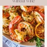 Shrimp scampi on a plate.