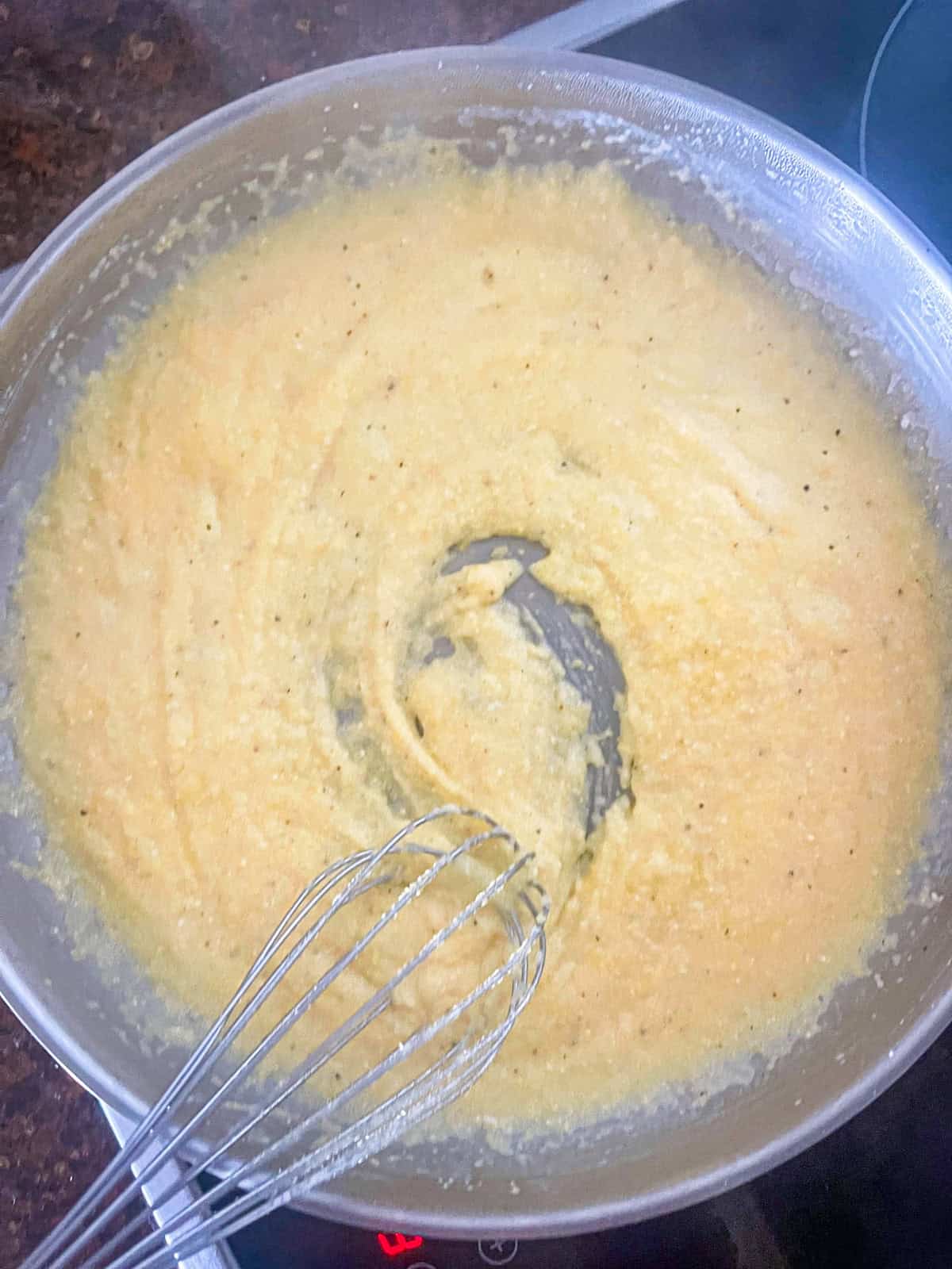 grits made in a bowl