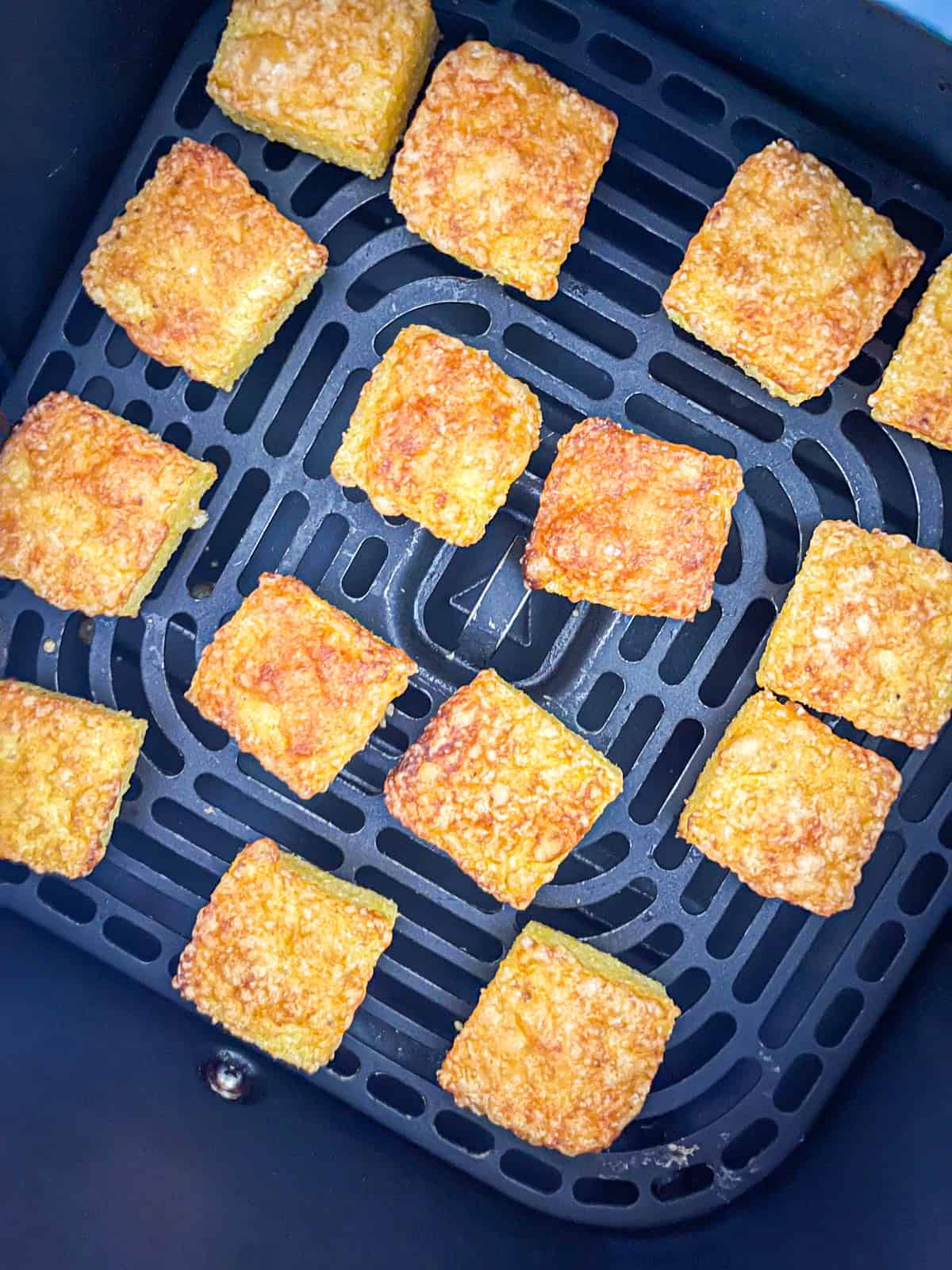 cooked grits in an air fryer