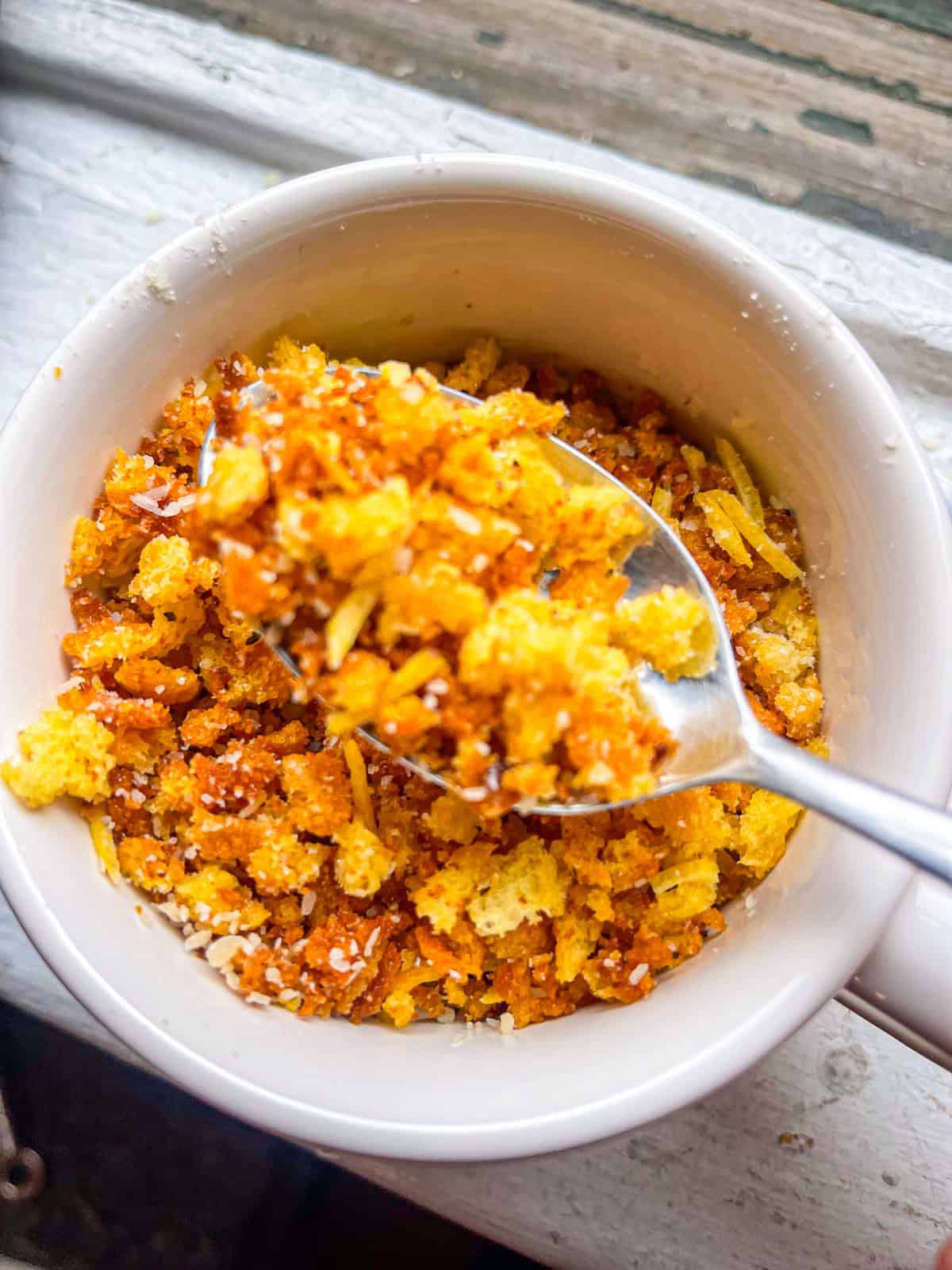 Breadcrumbs in a bowl.