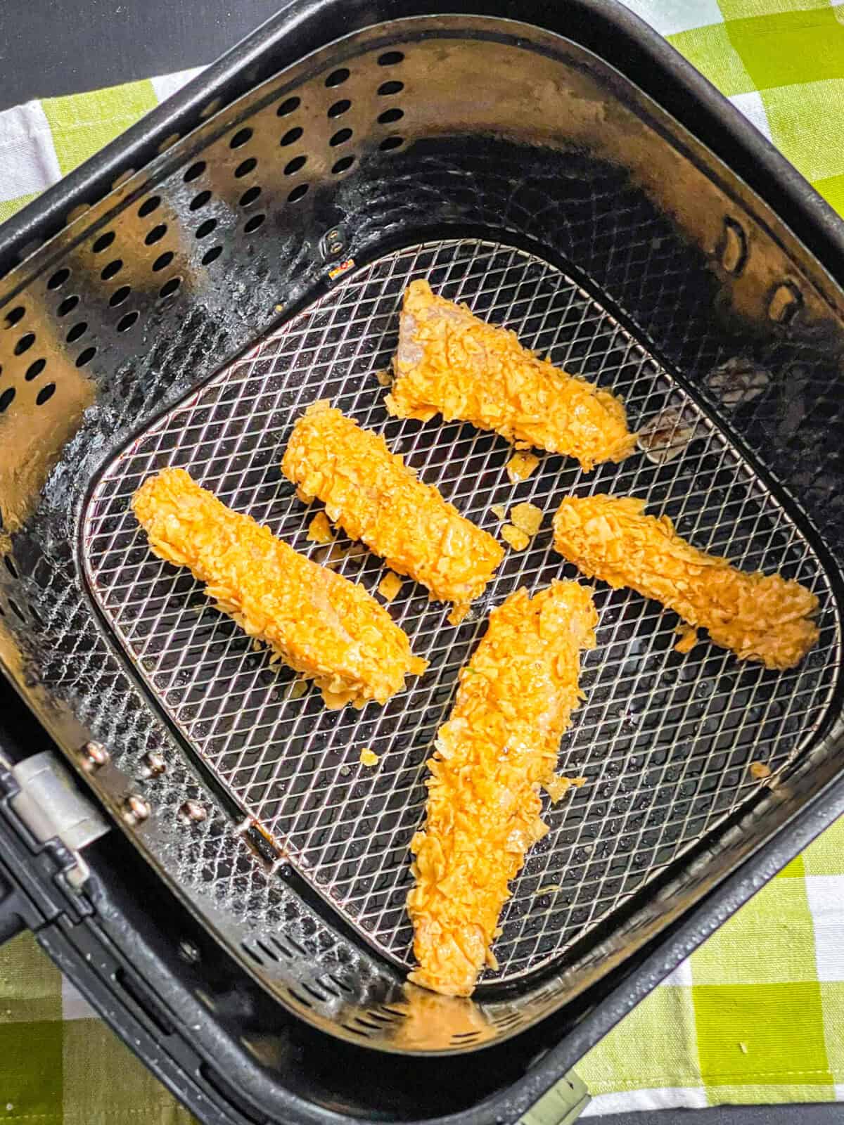 Fish fried in air fryer.
