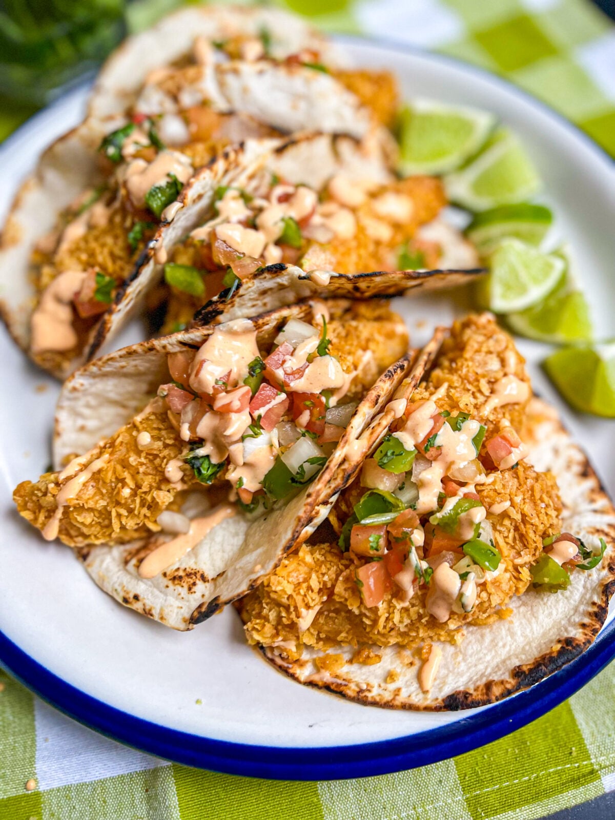 Fish Tacos on a plate.