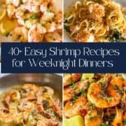 4 shrimp recipes in a poster