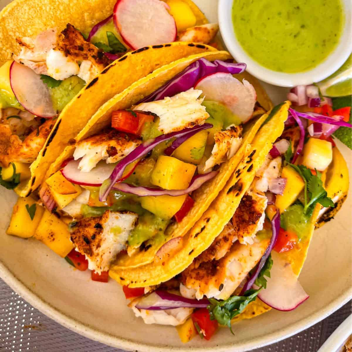 Halibut Tacos (with Mango Salsa!)