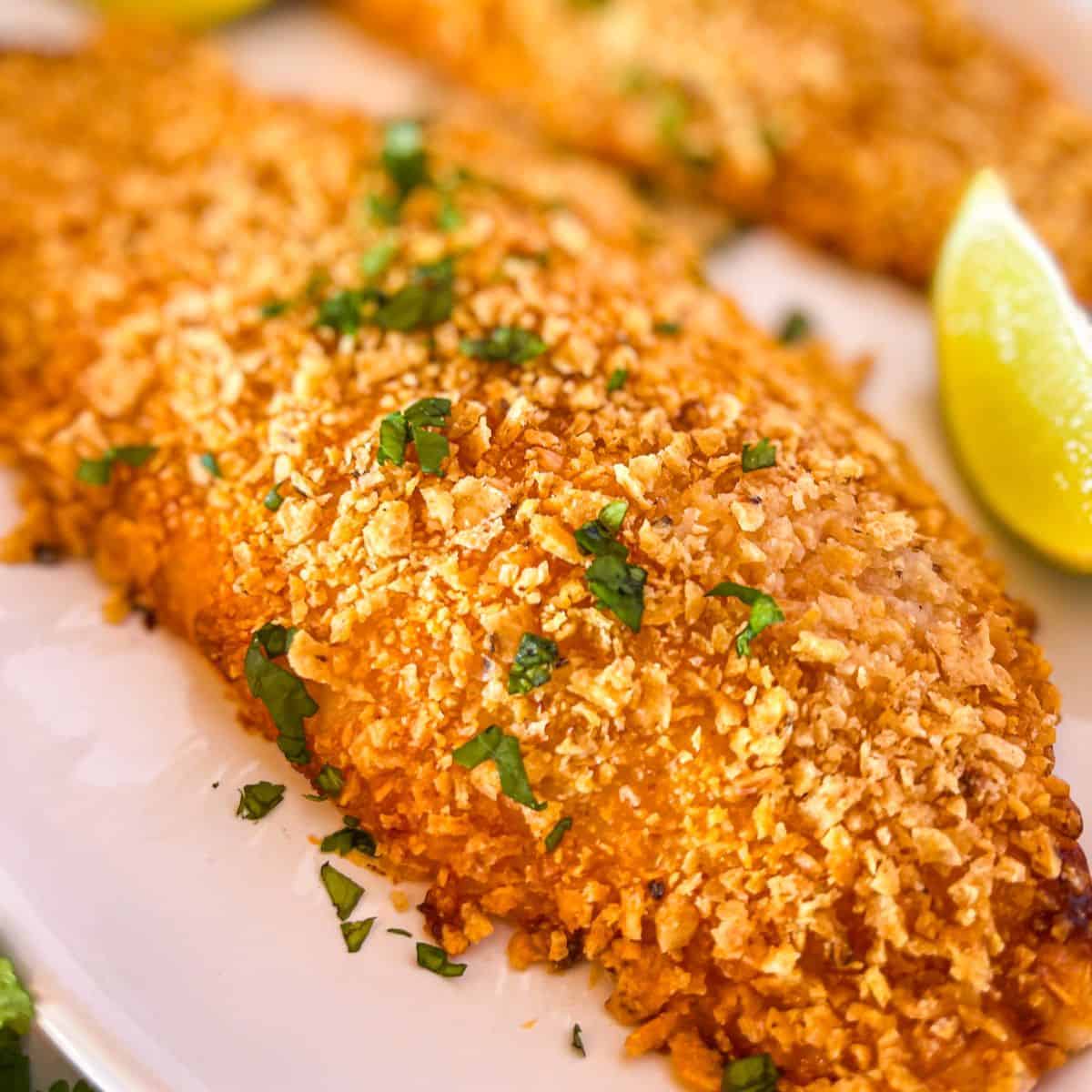 Easy Air Fryer Frozen Fish (Tortilla Crusted)