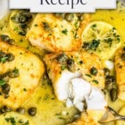 Cod Piccata in a pan.