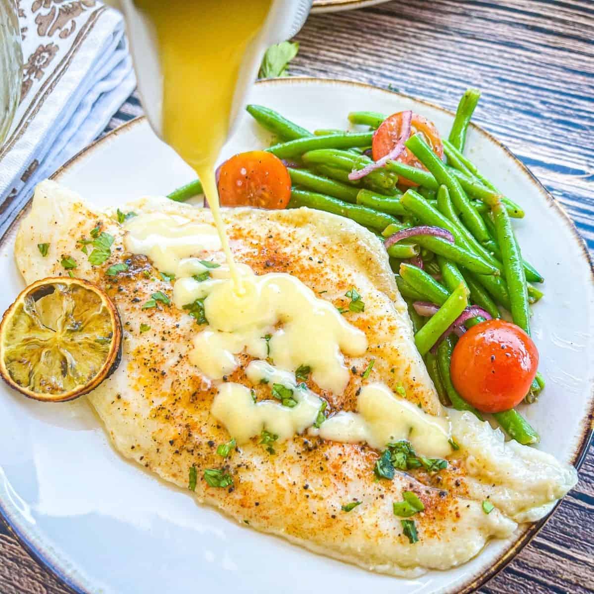 Baked Tilapia with Creamy Lemon Butter Sauce