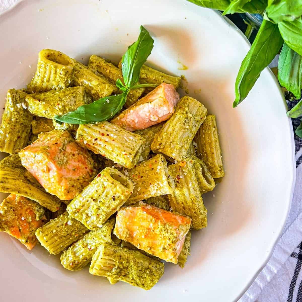 Pesto Pasta And Salmon