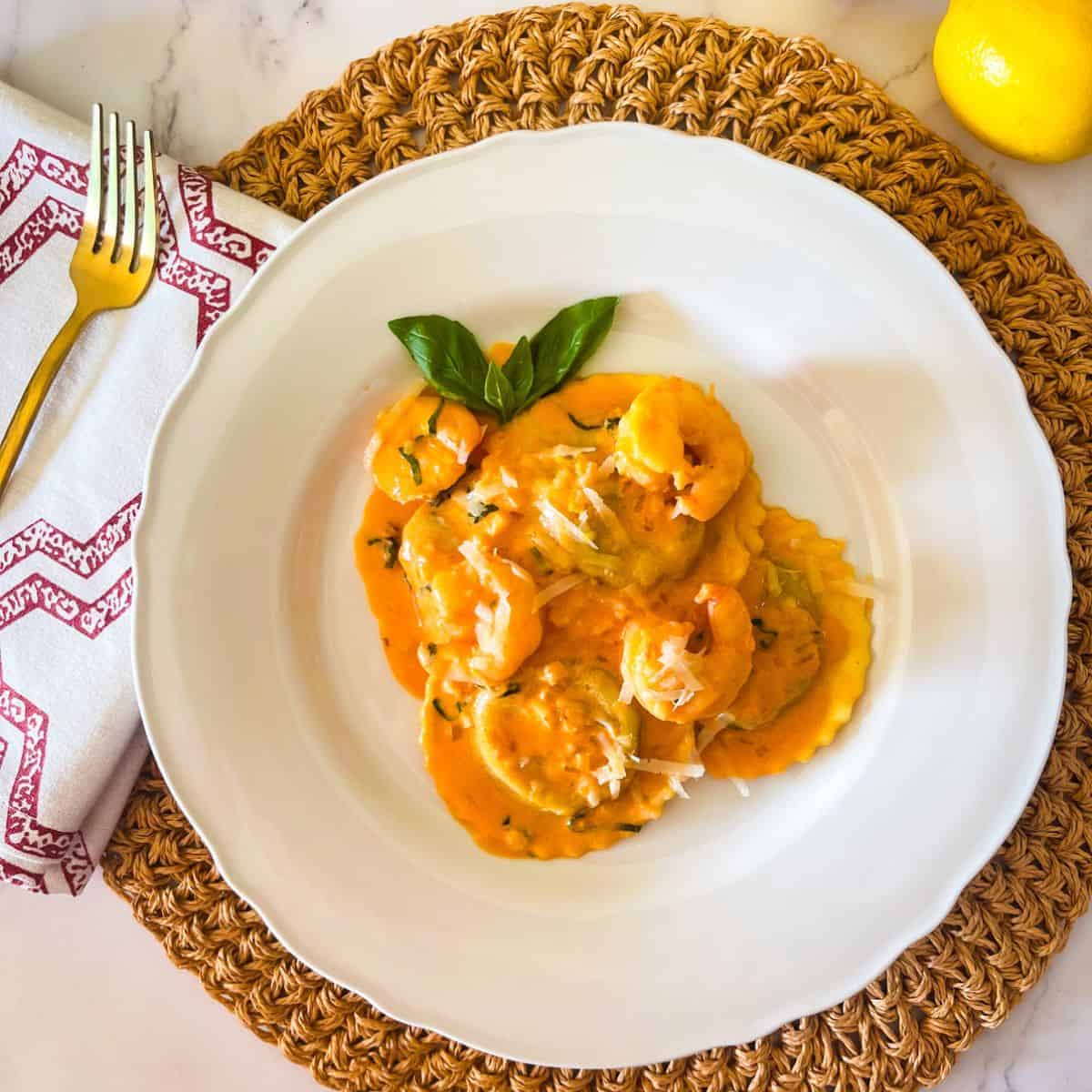 Lobster Ravioli Pink Sauce