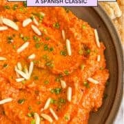Romesco sauce in a bowl.