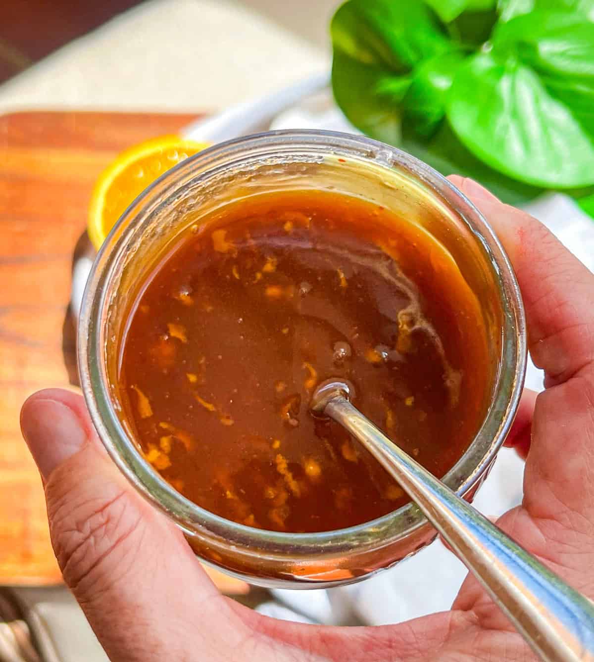 jar of teriyaki sauce.