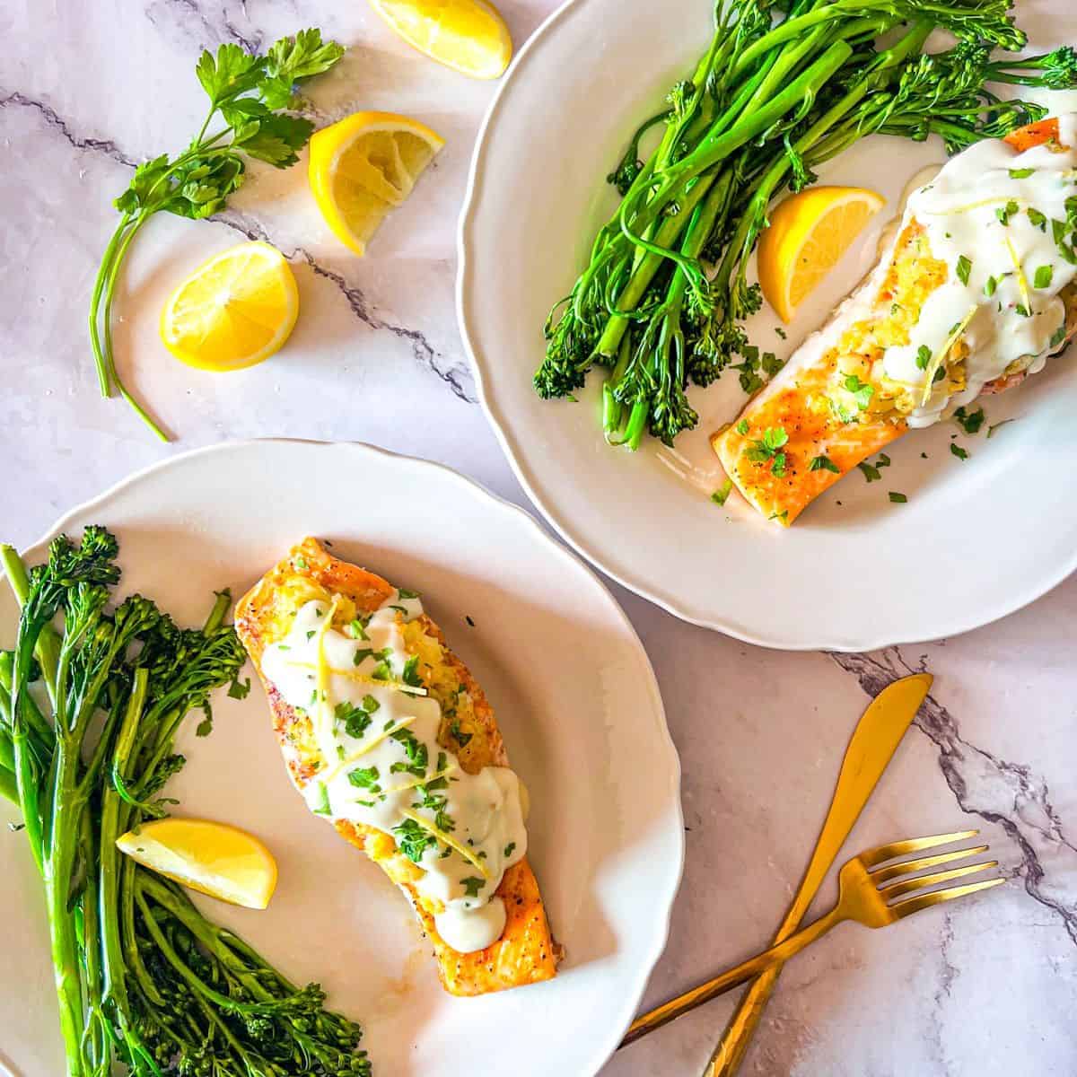 Shrimp And Crab Stuffed Salmon