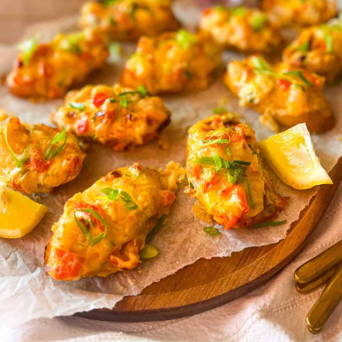 Pimento Cheese Shrimp Toast Appetizer