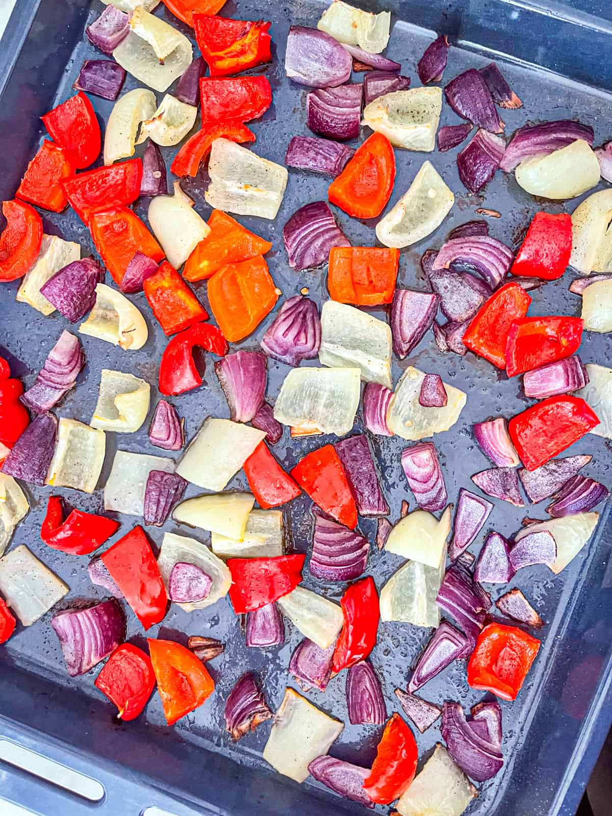 vegetables roasted in a tray