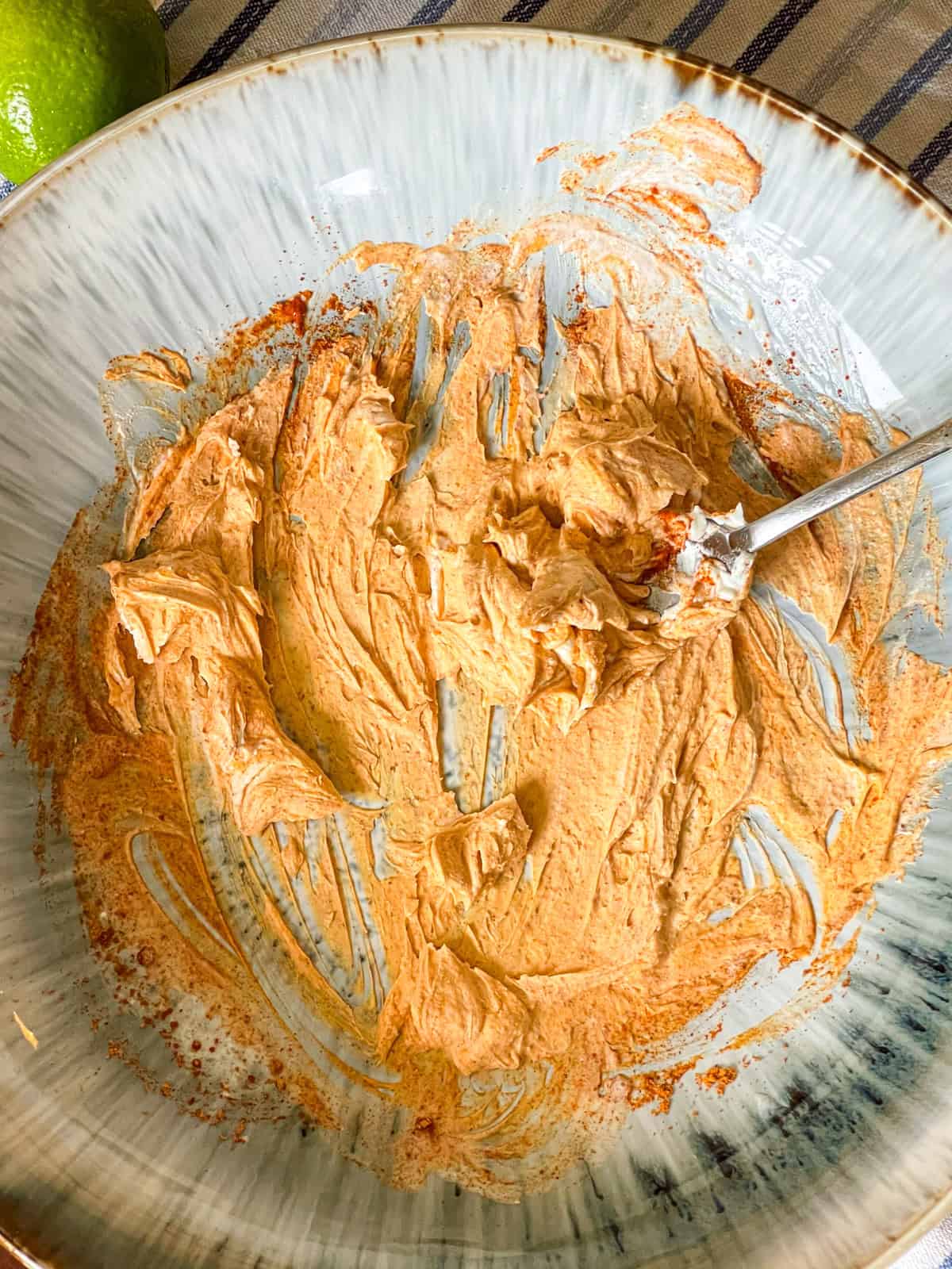 Sauce mixed in a bowl.