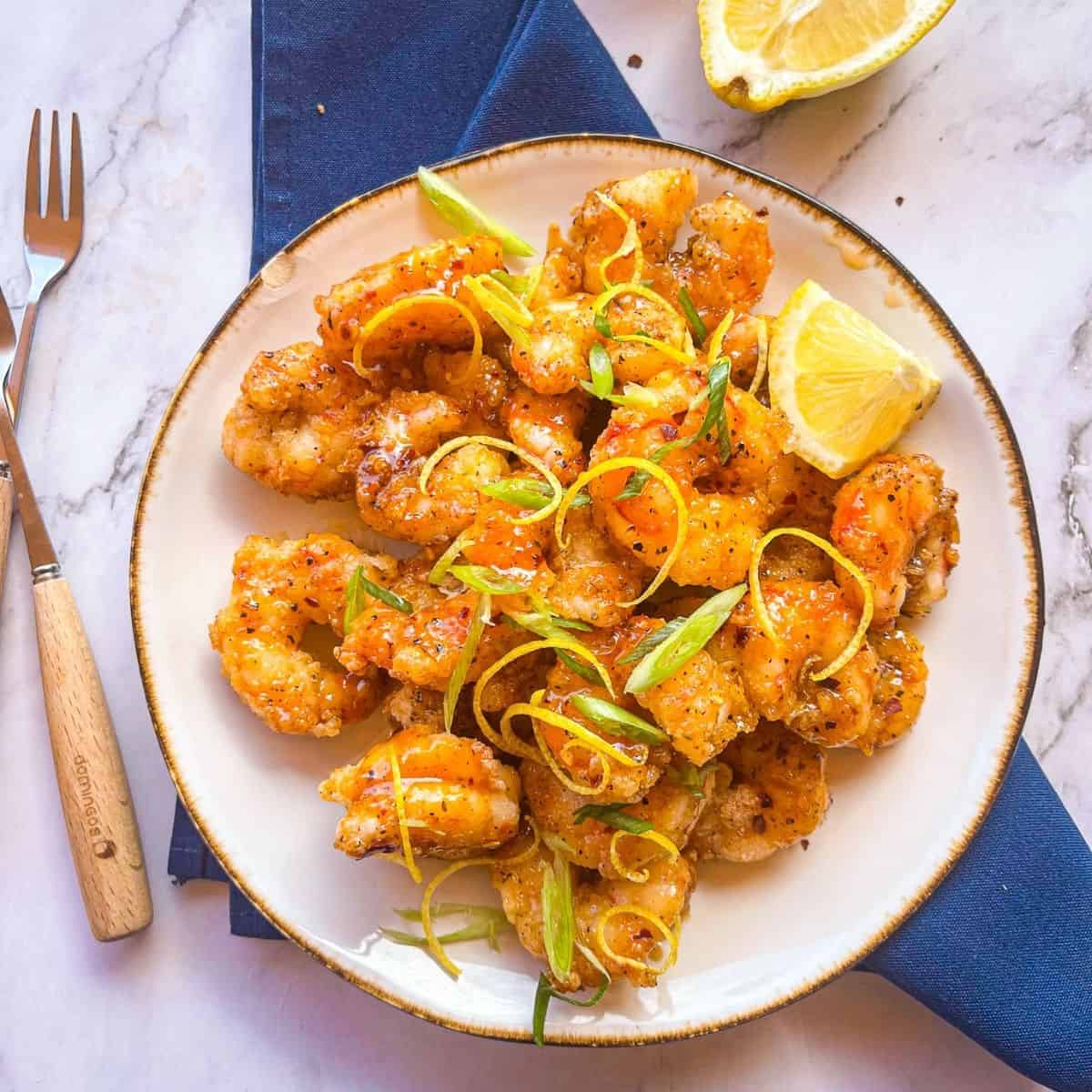 Shrimp With Hot Honey Lemon Pepper Sauce