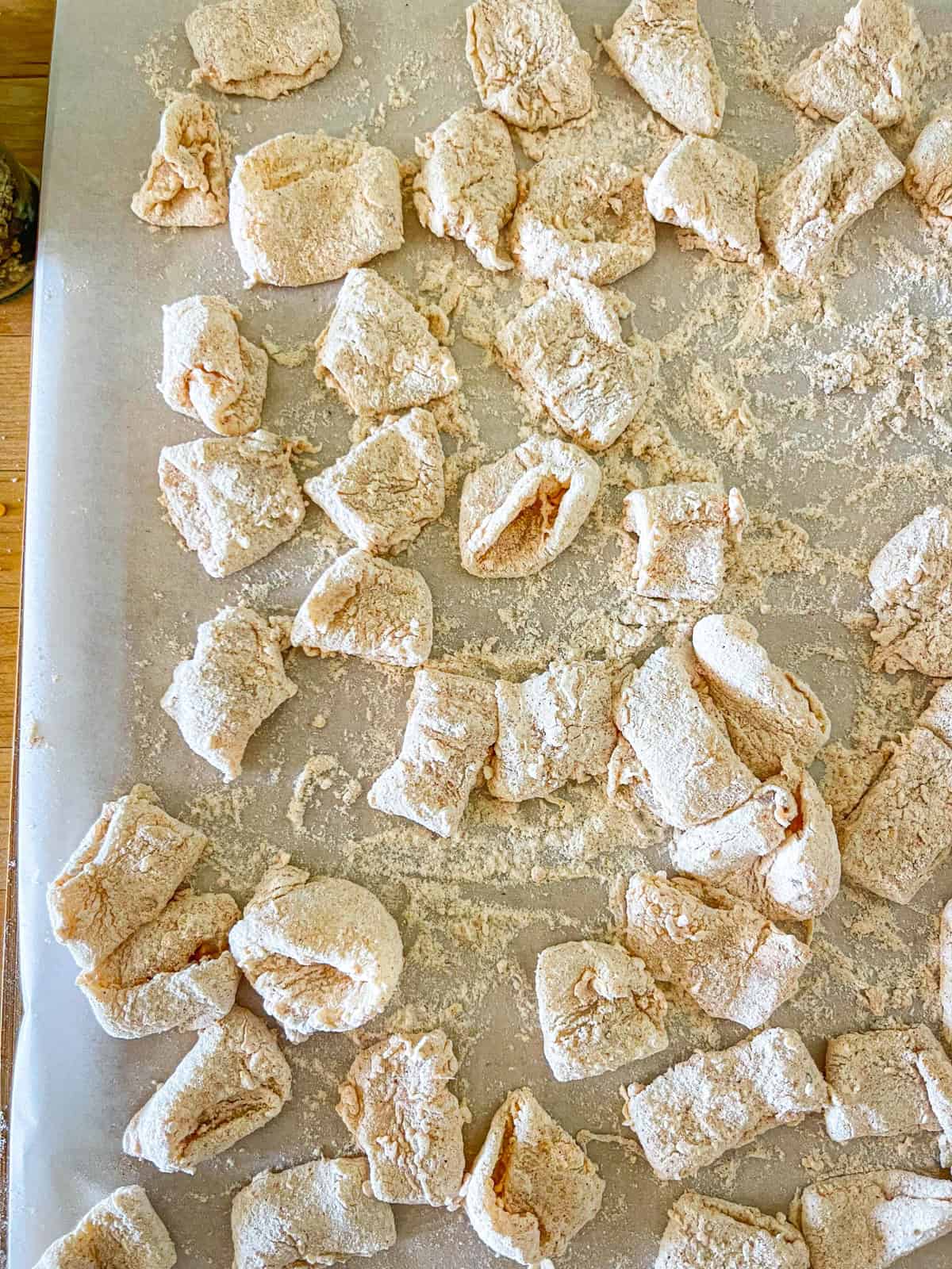 dusted calamari on parchment.