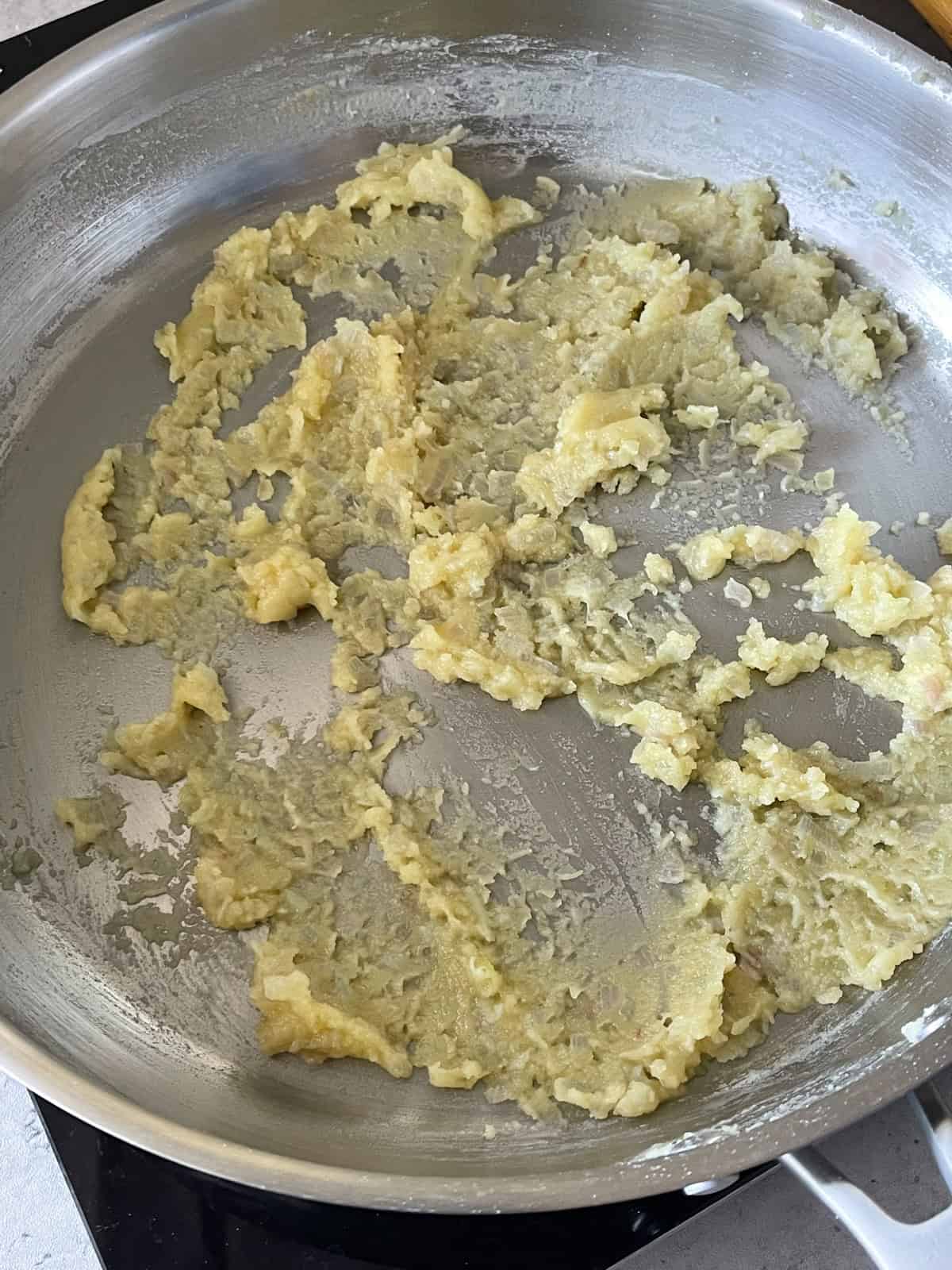 flour cooked in skillet until yellow.